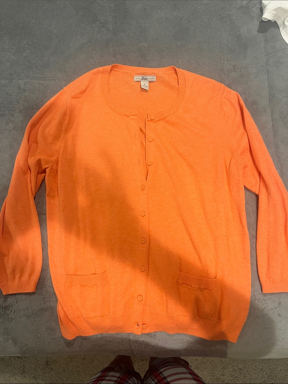 Bass Bright Orange Button-Up Women’s Cardigan
